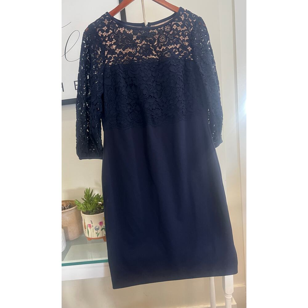 Lauren by Ralph Lauren Navy Blue Lace Cocktail Dress | Size 10